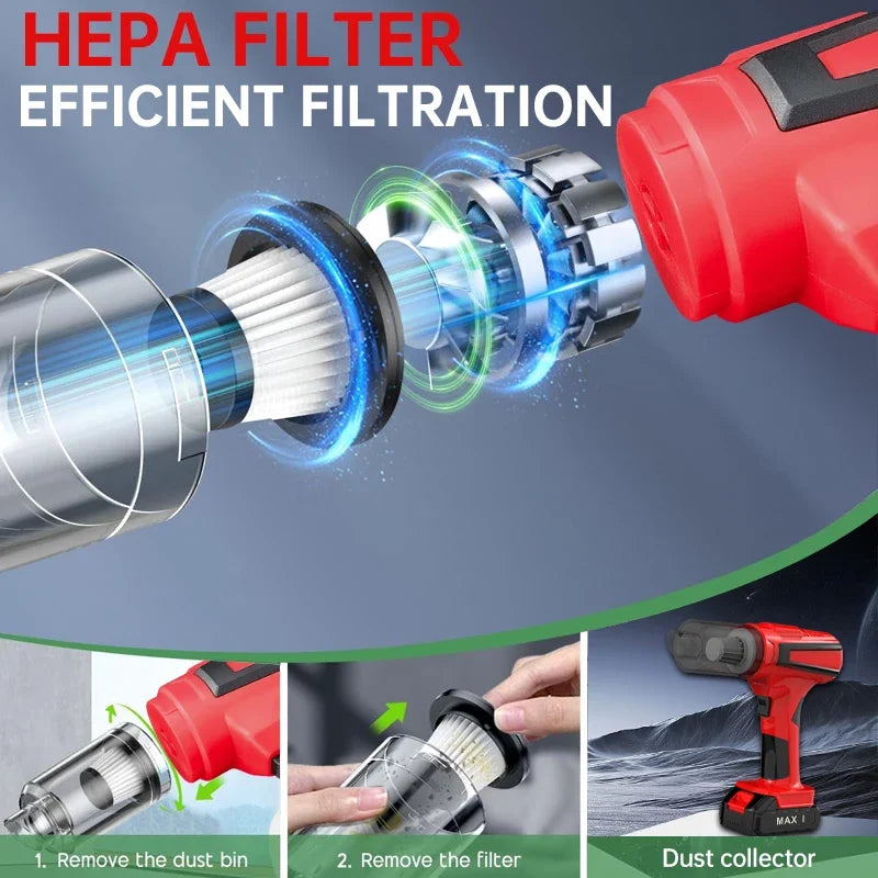 Wireless Portable Vacuum Cleaner for Car Handheld Rechargeable with Quick Charge Powerful Suction for Home Pet Hair Cleaning